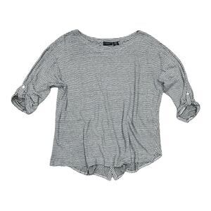 Adrienne Vittadini Striped 100% Linen Top 3X